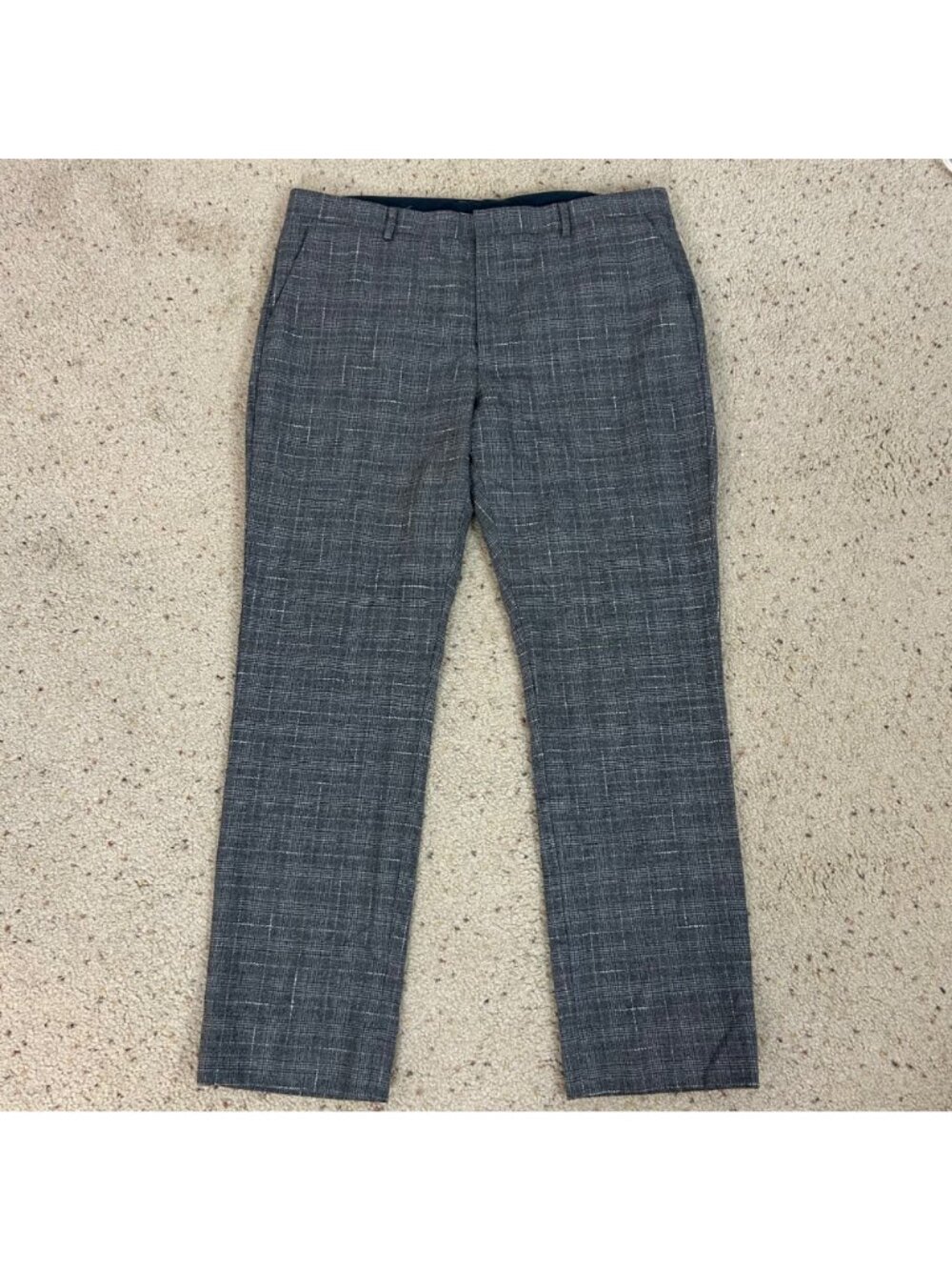 Bonobos Wool Gray Plaid Slim Fit Pants Size 38 x 30 Men's - Picture 2 of 5